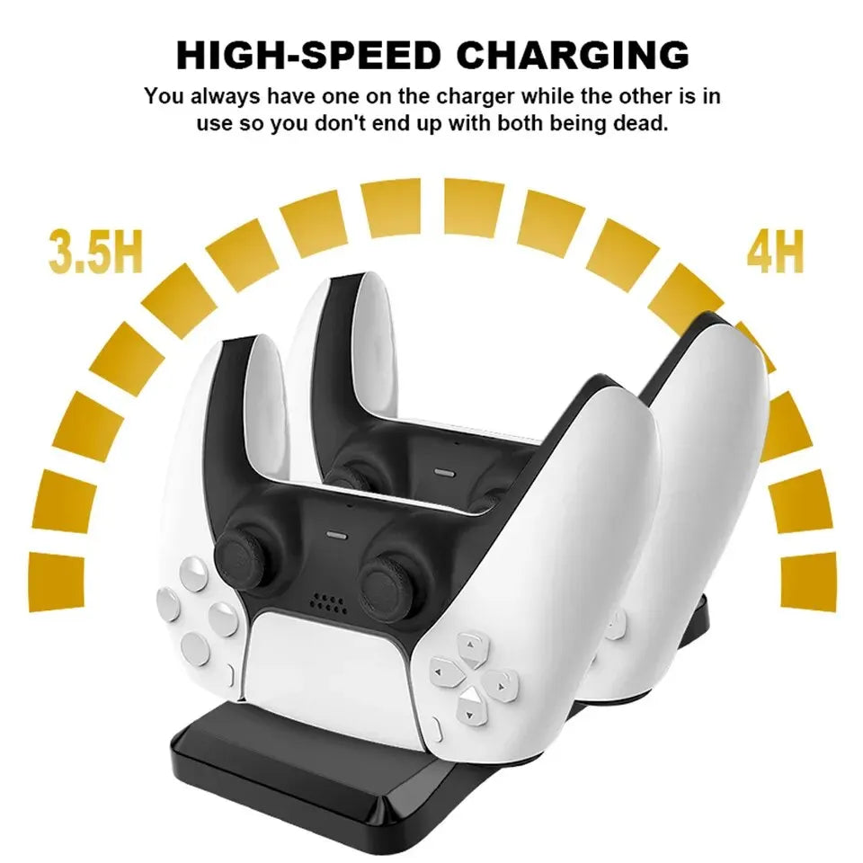 P51 Charger for PS5 Controller Station with Dual Charging Dock Fast Charging PS5 Wireless Controller Game Accessories